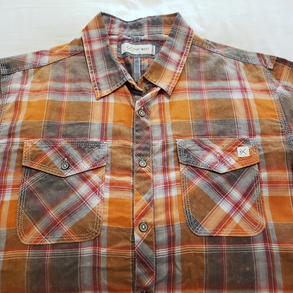 NEW ..W-DEPART WEST...PLAID LONG SLEEVE BUTTON UP SHIRT...SIZE:L - Picture 4 of 9